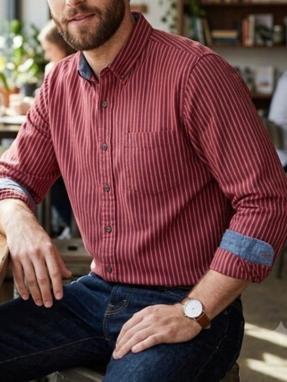 Schmidt Work Wear 2X Red Casual Button Down Shirt with Classic Collar